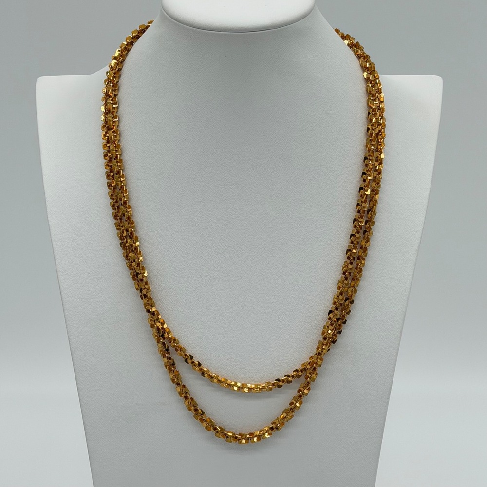 Vintage Gold Tone Multi Strand Necklace Long Layered‎ Chain Statement